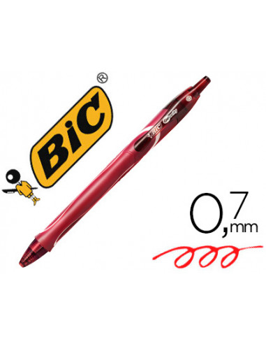 CI | Boligrafo bic gelocity quick dry retractil tinta gel rojo punta de 0,7 mm