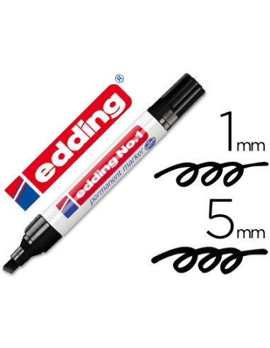 CI | Rotulador edding marcador permanente 1 negro -punta biselada 5 mm