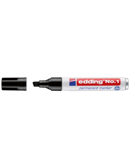 CI | Rotulador edding marcador permanente 1 negro -punta biselada 5 mm