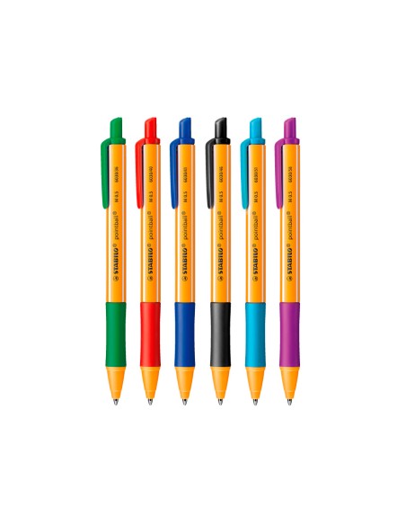 CI | Boligrafo stabilo pointball 0,5 mm retractil turquesa