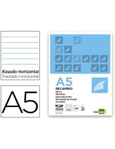 CI | Recambio liderpapel a5 120 hojas 80g/m2 horizontal...