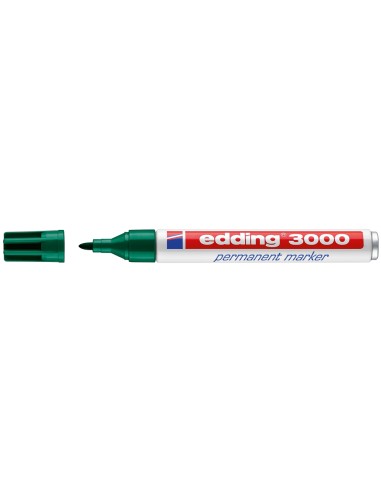 CI | Rotulador edding marcador permanente 3000 verde -punta redonda 1,5-3 mm