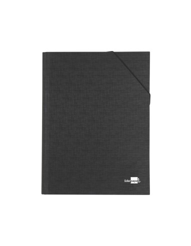 CI | Carpeta clasificadora liderpapel 12 departamentos folio prolongado carton forrado negra fuelle