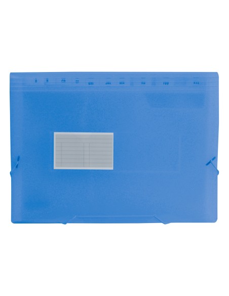 CI | Carpeta liderpapel clasificador fuelle 32112 polipropileno din a4 azul transparente 13 departamentos