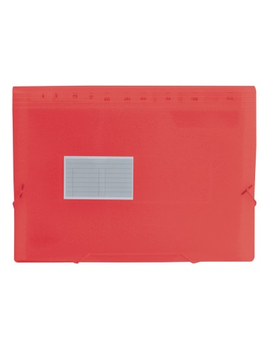 CI | Carpeta liderpapel clasificador fuelle 32110 polipropileno din a4 roja transparente 13 departamentos
