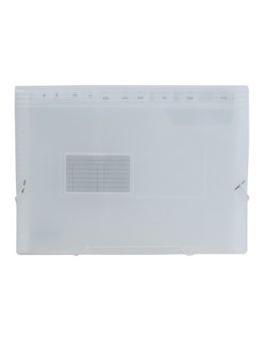 CI | Carpeta liderpapel clasificador fuelle 32114 polipropileno din a4 incolora 13 departamentos