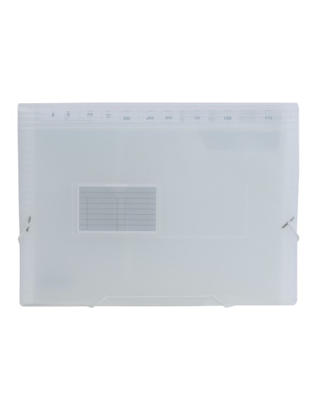 CI | Carpeta liderpapel clasificador fuelle 32114 polipropileno din a4 incolora 13 departamentos