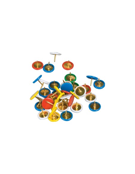 CI | Chinchetas q-connect colores surtidos -caja de 120 unidades