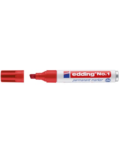 CI | Rotulador edding marcador permanente 1 rojo -punta biselada 5 mm