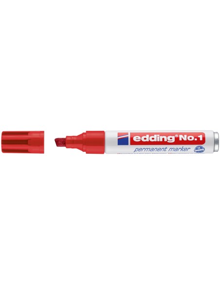 CI | Rotulador edding marcador permanente 1 rojo -punta biselada 5 mm
