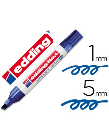 CI | Rotulador edding marcador permanente 1 azul -punta biselada 5 mm recargable