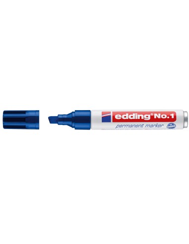 CI | Rotulador edding marcador permanente 1 azul -punta biselada 5 mm recargable