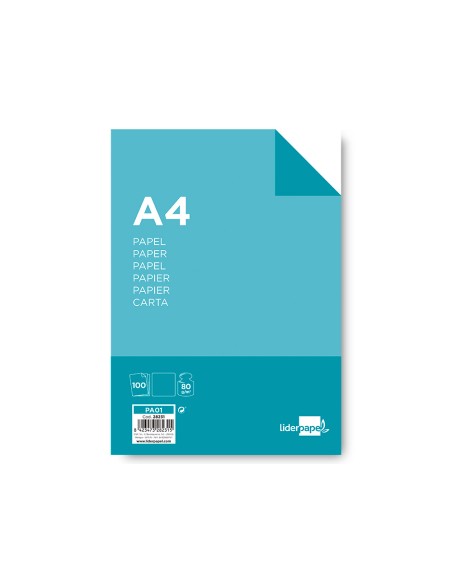CI | Papel liderpapel a4 80g/m2 paquete de 100 blanco