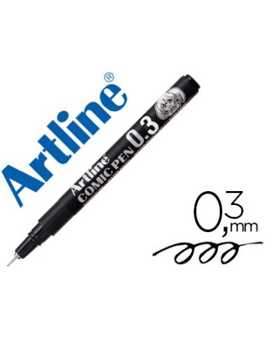 CI | Rotulador artline calibrado micrometrico negro comic pen ek-283 punta poliacetal 0,3 mm resistente al agua