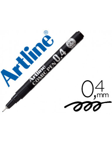 CI | Rotulador artline calibrado micrometrico negro comic pen ek-284 punta poliacetal 0,4 mm resistente al agua