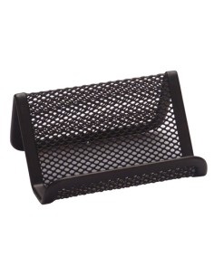 CI | Portatarjeta q-connect metalico negro 11x7,5x5 cm