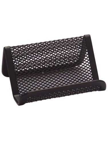 CI | Portatarjeta q-connect metalico negro 11x7,5x5 cm