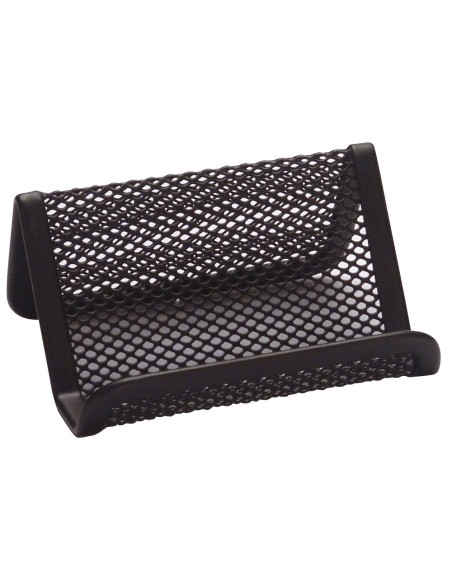 CI | Portatarjeta q-connect metalico negro 11x7,5x5 cm
