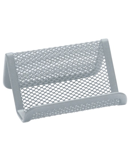 CI | Portatarjeta q-connect metalico plateado 11x7,5x5 cm