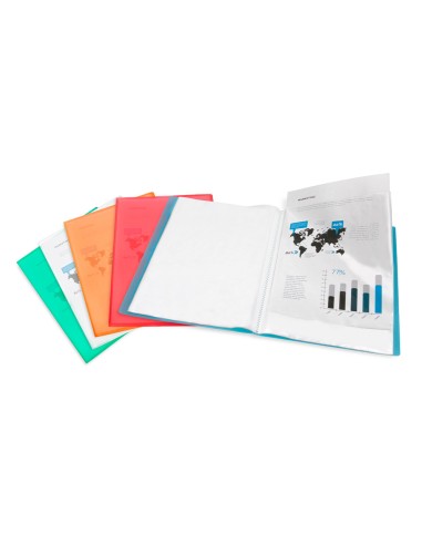CI | Carpeta liderpapel escaparate 47481 10 fundas polipropileno traslucida din a4 naranja frosty