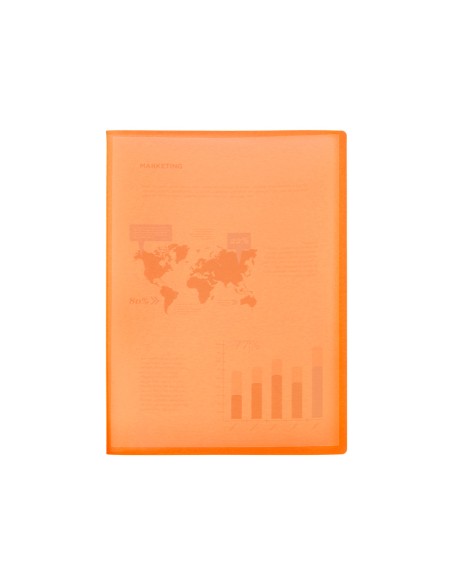 CI | Carpeta liderpapel escaparate 47481 10 fundas polipropileno traslucida din a4 naranja frosty