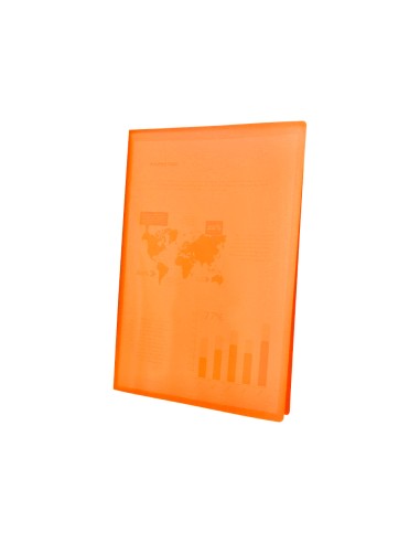 CI | Carpeta liderpapel escaparate 47481 10 fundas polipropileno traslucida din a4 naranja frosty
