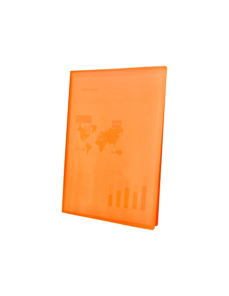 CI | Carpeta liderpapel escaparate 47481 10 fundas polipropileno traslucida din a4 naranja frosty