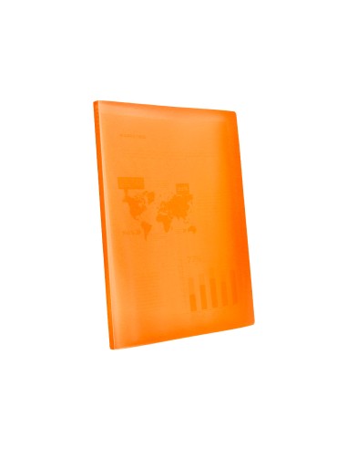 CI | Carpeta liderpapel escaparate 47481 10 fundas polipropileno traslucida din a4 naranja frosty