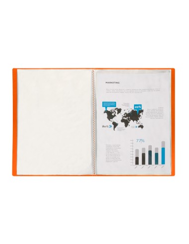 CI | Carpeta liderpapel escaparate 47481 10 fundas polipropileno traslucida din a4 naranja frosty