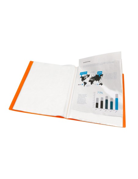 CI | Carpeta liderpapel escaparate 47481 10 fundas polipropileno traslucida din a4 naranja frosty