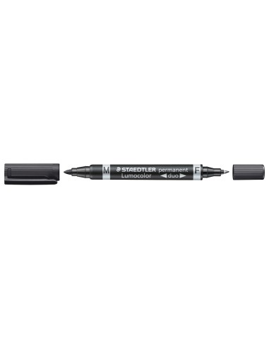 CI | Rotulador staedtler lumocolor permanente duo 348 negro punta f 0,6 mm punta m 1,5 mm