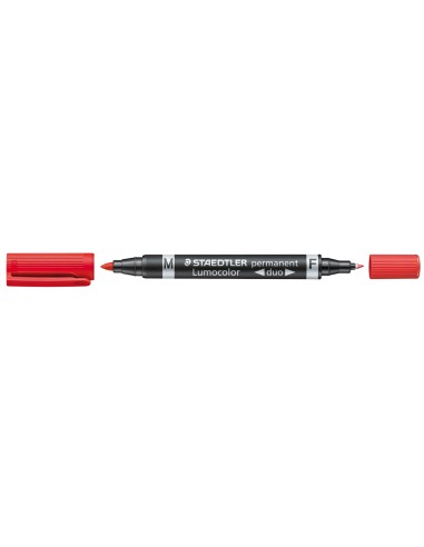 CI | Rotulador staedtler lumocolor permanente duo 348 rojo punta f 0,6 mm punta m 1,5 mm