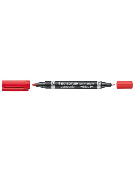 CI | Rotulador staedtler lumocolor permanente duo 348 rojo punta f 0,6 mm punta m 1,5 mm