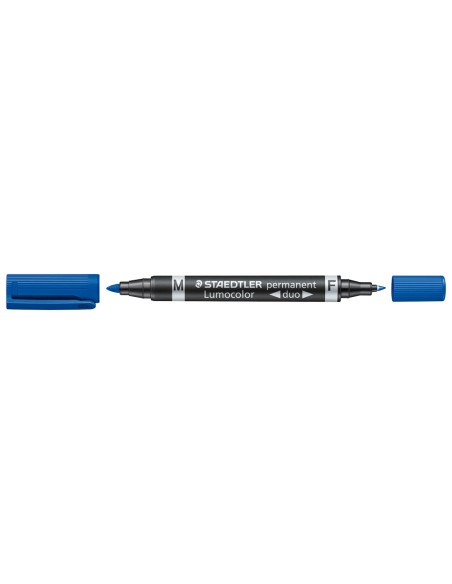 CI | Rotulador staedtler lumocolor permanente duo 348 azul punta f 0,6 mm punta m 1,5 mm