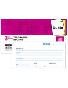 CI | Talonario liderpapel recibos 3/fº original y copia...