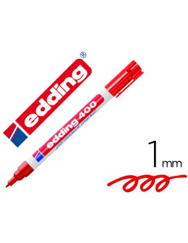 CI | Rotulador edding marcador permanente 400 rojo punta redonda 1 mm