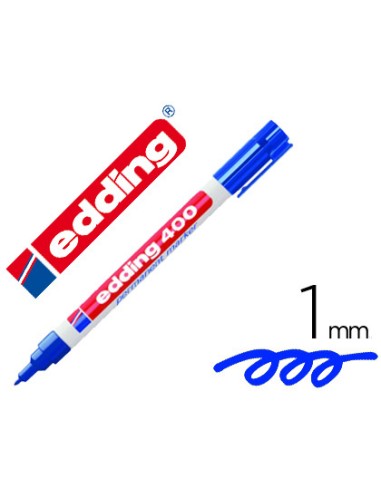 CI | Rotulador edding marcador permanente 400 azul punta redonda 1 mm recargable