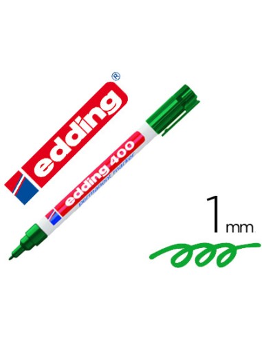 CI | Rotulador edding marcador permanente 400 verde punta redonda 1 mm