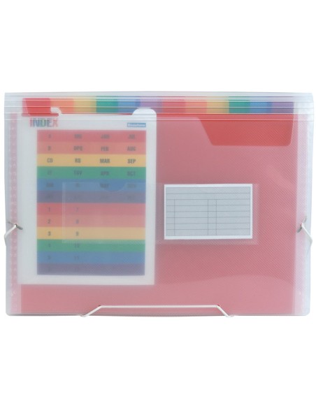 CI | Carpeta liderpapel clasificador fuelle 42159 polipropileno a4 tte 2 huecos tarjetas spectrafile 13 dpto