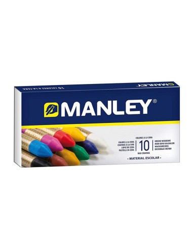CI | Lapices cera manley -caja de 10 colores ref.110