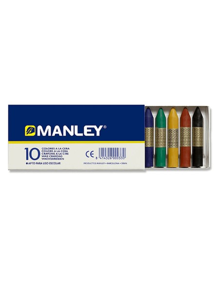 CI | Lapices cera manley -caja de 10 colores ref.110