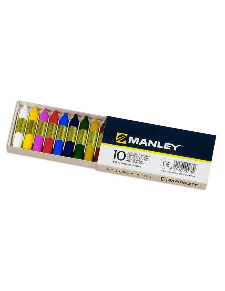 CI | Lapices cera manley -caja de 10 colores ref.110