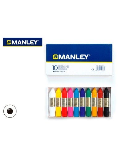 CI | Lapices cera manley -caja de 10 colores ref.110