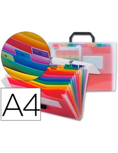 CI | Carpeta liderpapel clasificador fuelle 45144 polipropileno a4 transparente con asa spectrafile 26 dpto