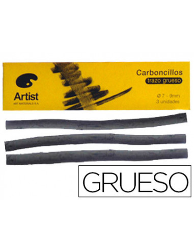 CI | Carboncillo artist gruesos 7-9 mm caja de 3 barras
