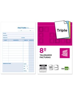 CI | Talonario liderpapel facturas 8º original y 2 copias...