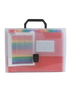CI | Carpeta liderpapel clasificador fuelle 45144 polipropileno a4 transparente con asa spectrafile 26 dpto 2