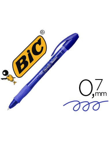 CI | Boligrafo bic gelocity illusion borrable azul punta de 0,7 mm