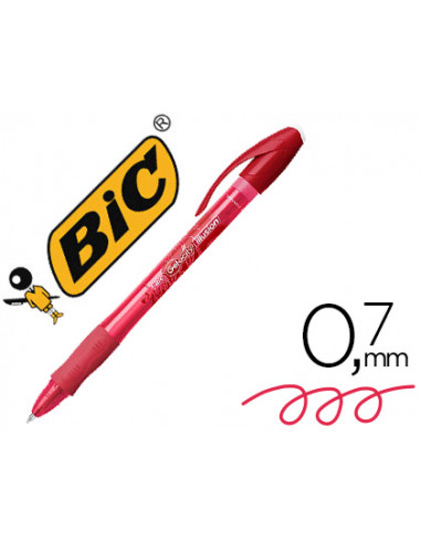 CI | Boligrafo bic gelocity illusion borrable rojo punta de 0,7 mm