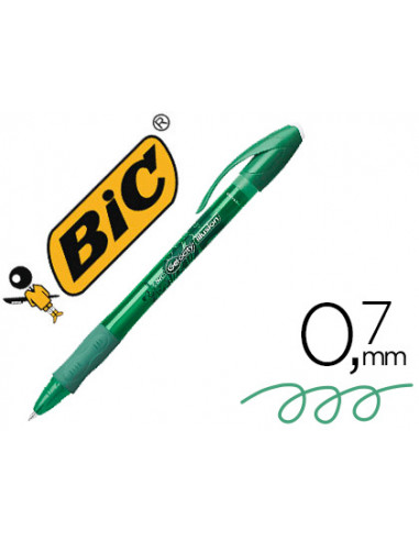 CI | Boligrafo bic gelocity illusion borrable verde punta de 0,7 mm